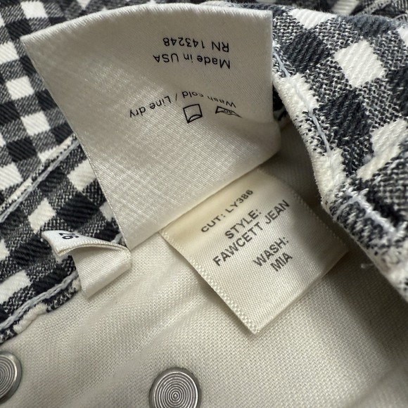 Reformation Fawcett jean women's 26 gingham check plaid preppy boho festival - Picture 13 of 15